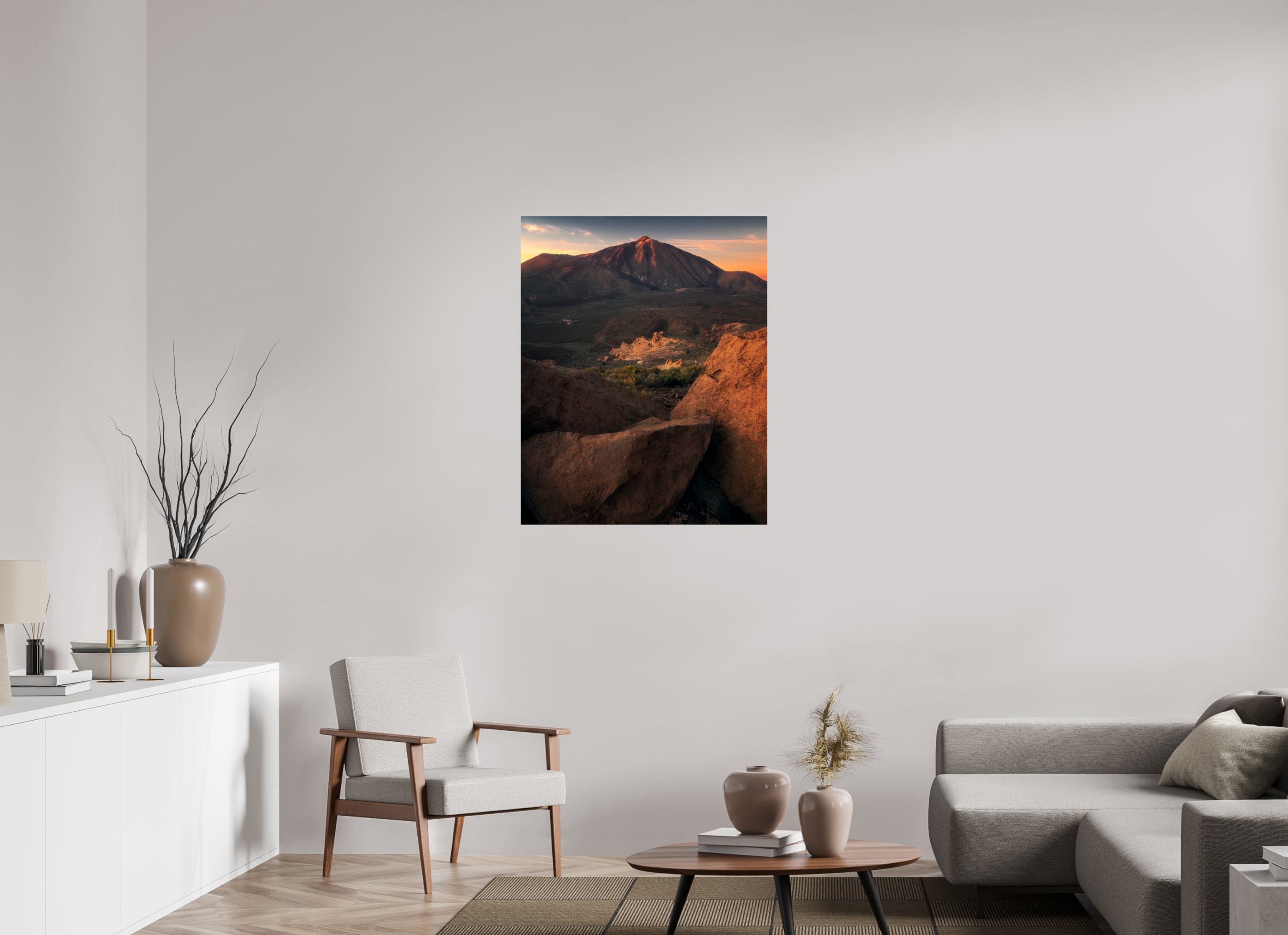80 x 100 cm, Shot by Nau — Fine Art Pearl La montaña encendida