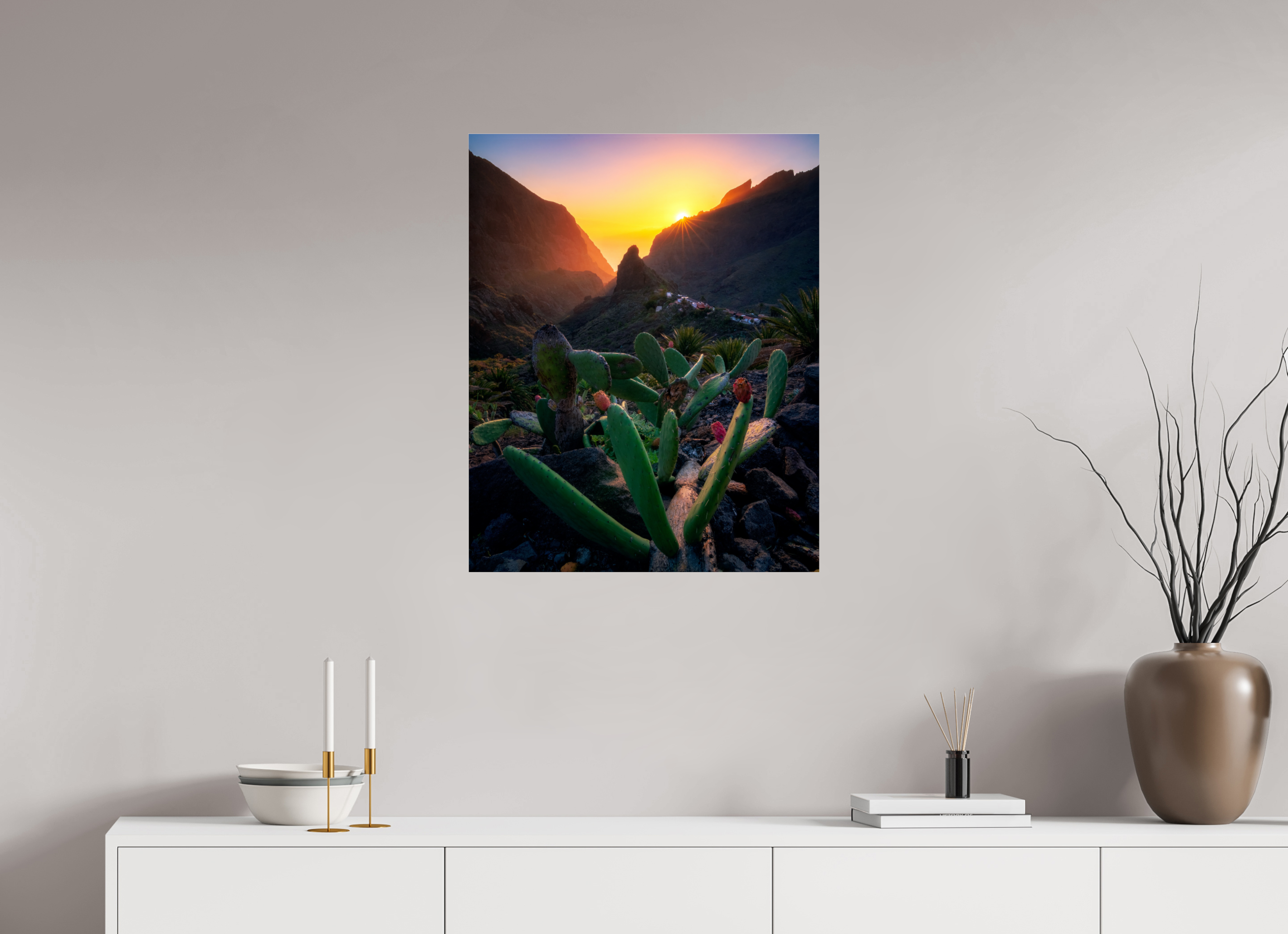 60 x 75 cm, Shot by Nau — Metacrilato brillante Última luz en Masca