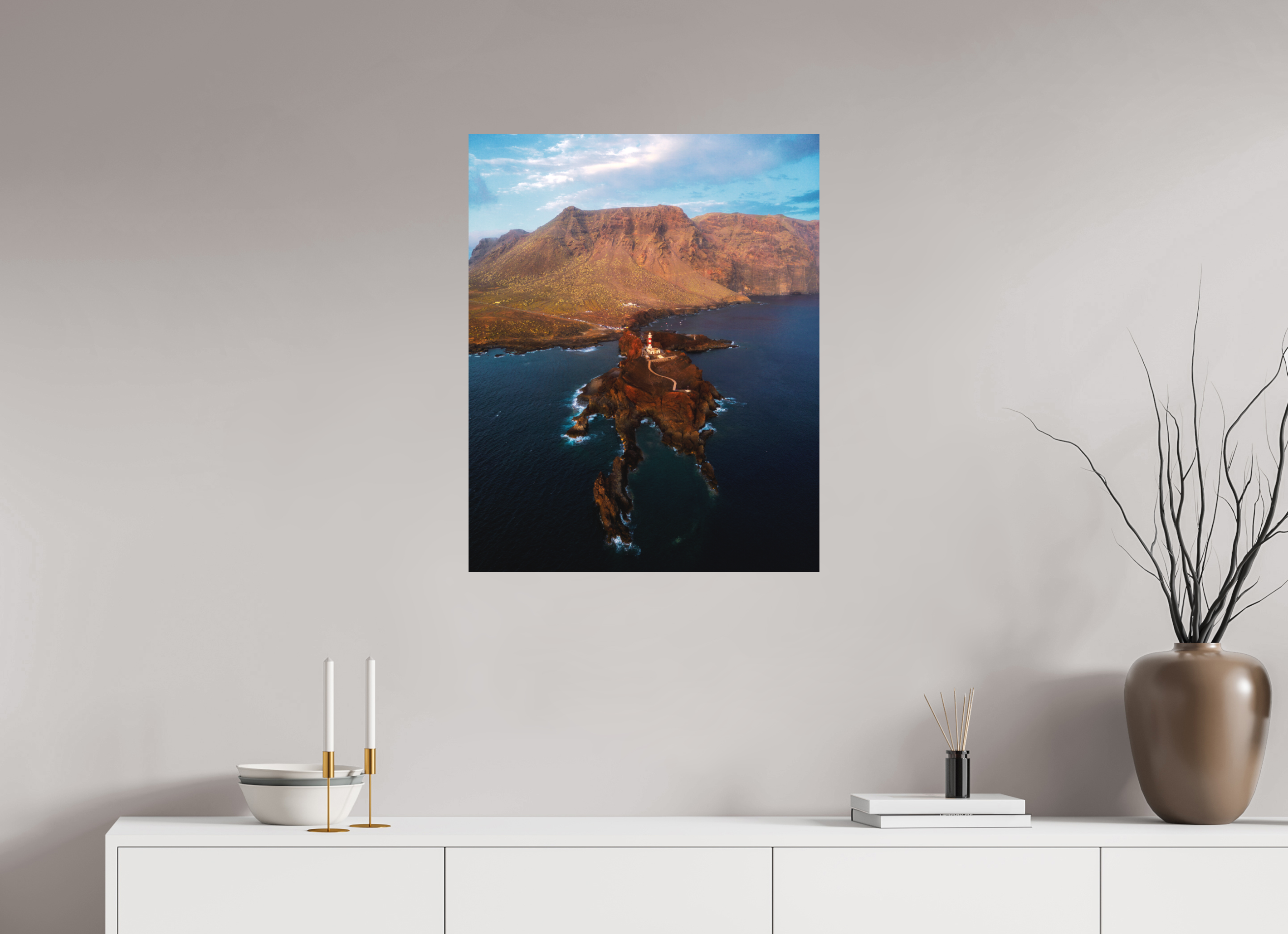 60 x 75 cm, Shot by Nau — Aluminio Dibond mate Faro del oeste