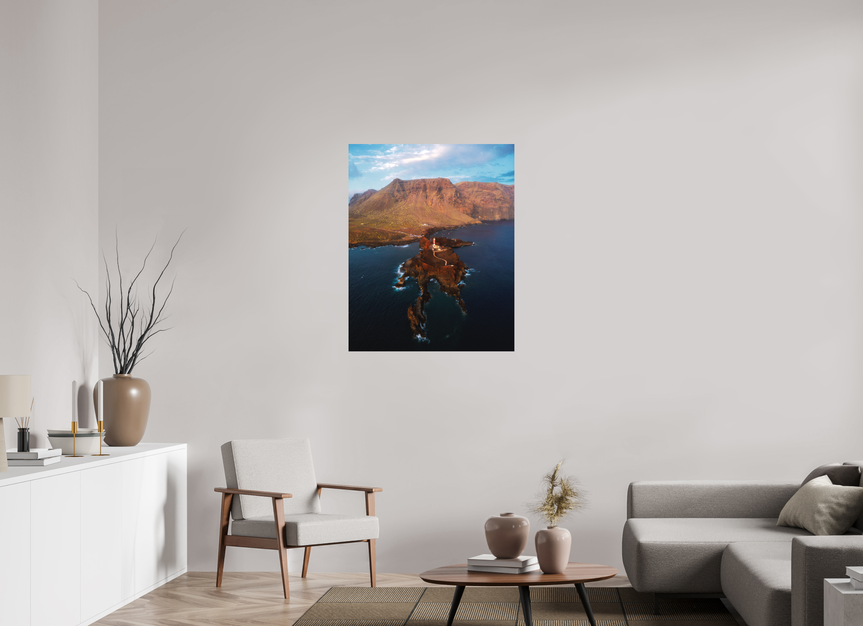 80 x 100 cm, Shot by Nau — Aluminio Dibond mate Faro del oeste