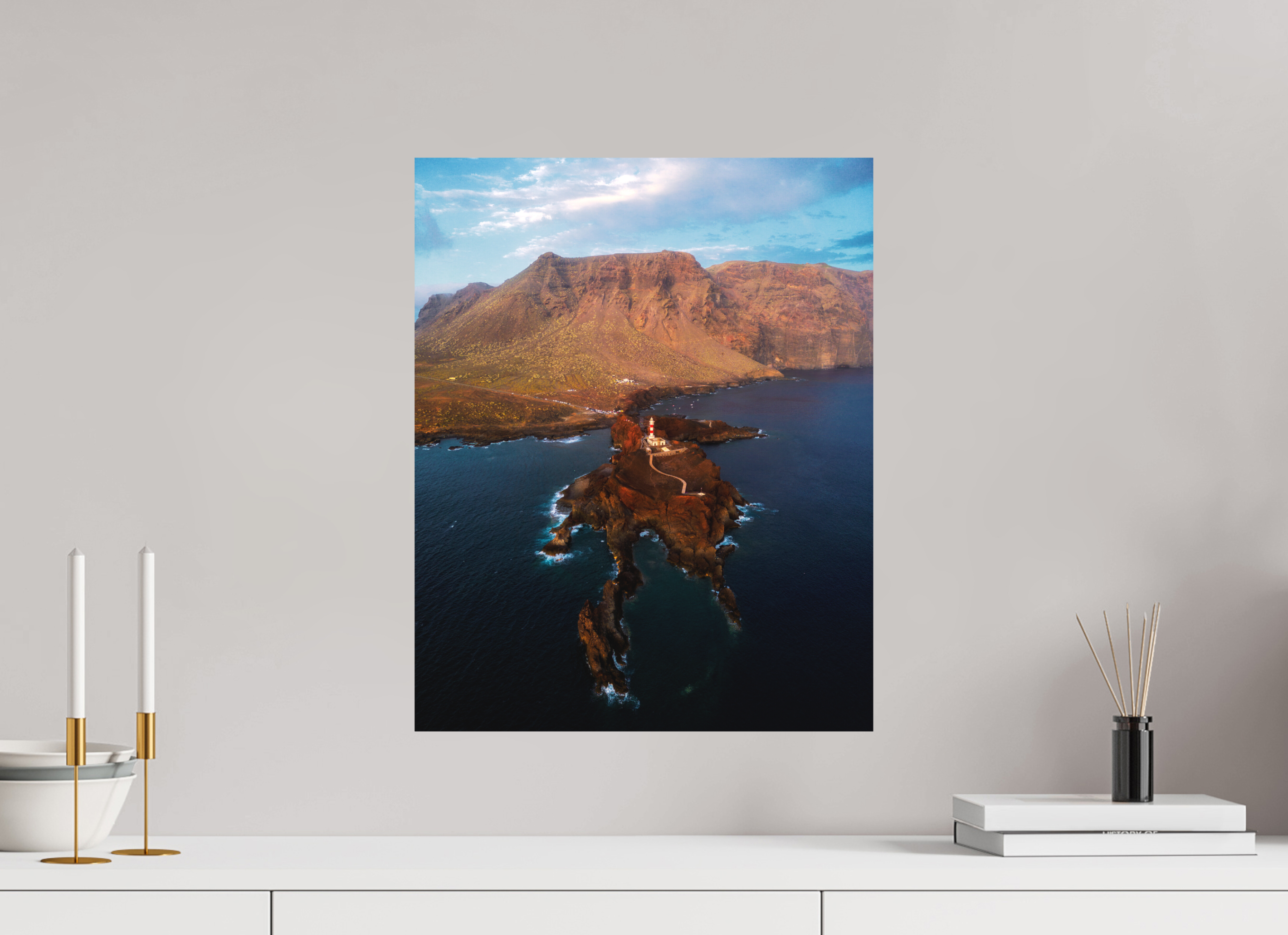 40 x 50 cm, Shot by Nau — Aluminio Dibond mate Faro del oeste
